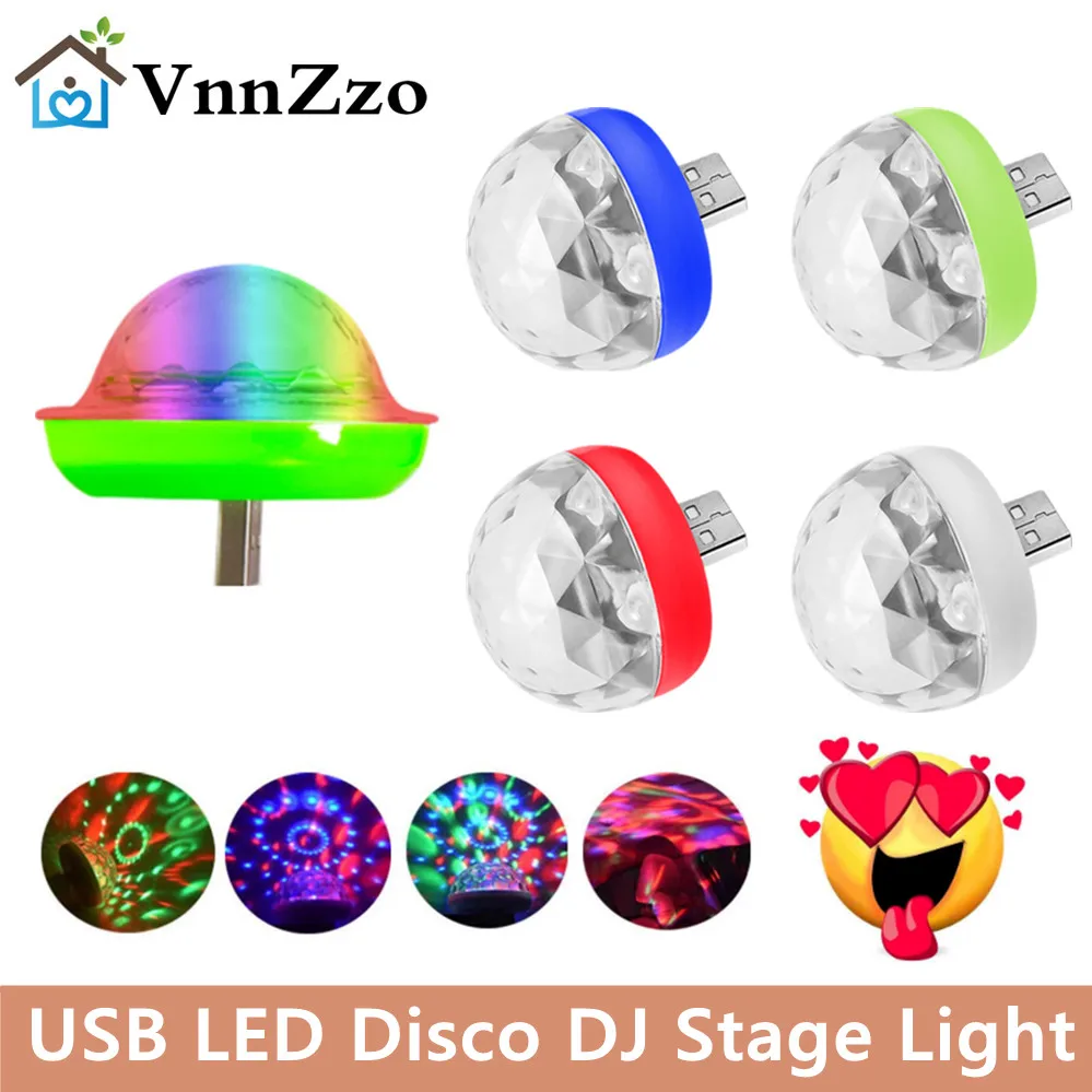 VnnZzo мини USB светодиодный дискотек DJ сценический свет портативный Семейный