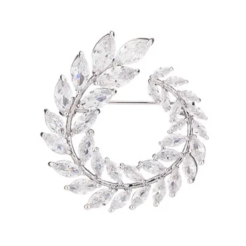 

2020 new leaf brooch high-grade olive branch brooch Korean personality brooch pin clothing accessories