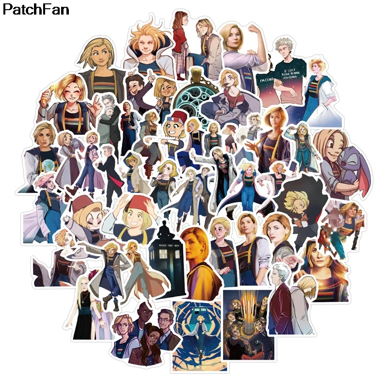 Patchfan 50 шт. Доктор Кто ПВХ водонепроницаемые наклейки для скрапбукинга багажа скейтборда телефона ноутбука мото велосипед стены гитары A2662