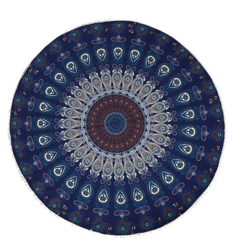 Indian Mandala Tapestry Beach Boho Yoga Home Hippie Decor Wall Hanging Printed Rectangle Peacock Tapestry Bohemian Mat - Цвет: 2