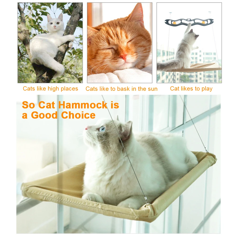 Title 8, Pet Hammock Bed With Mat Shelf Seat Bed Window ...