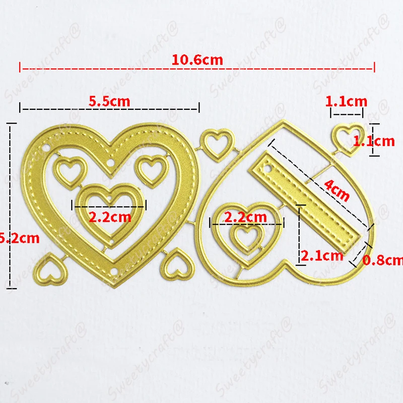 Heart Stitch Tags Cutting Die 02