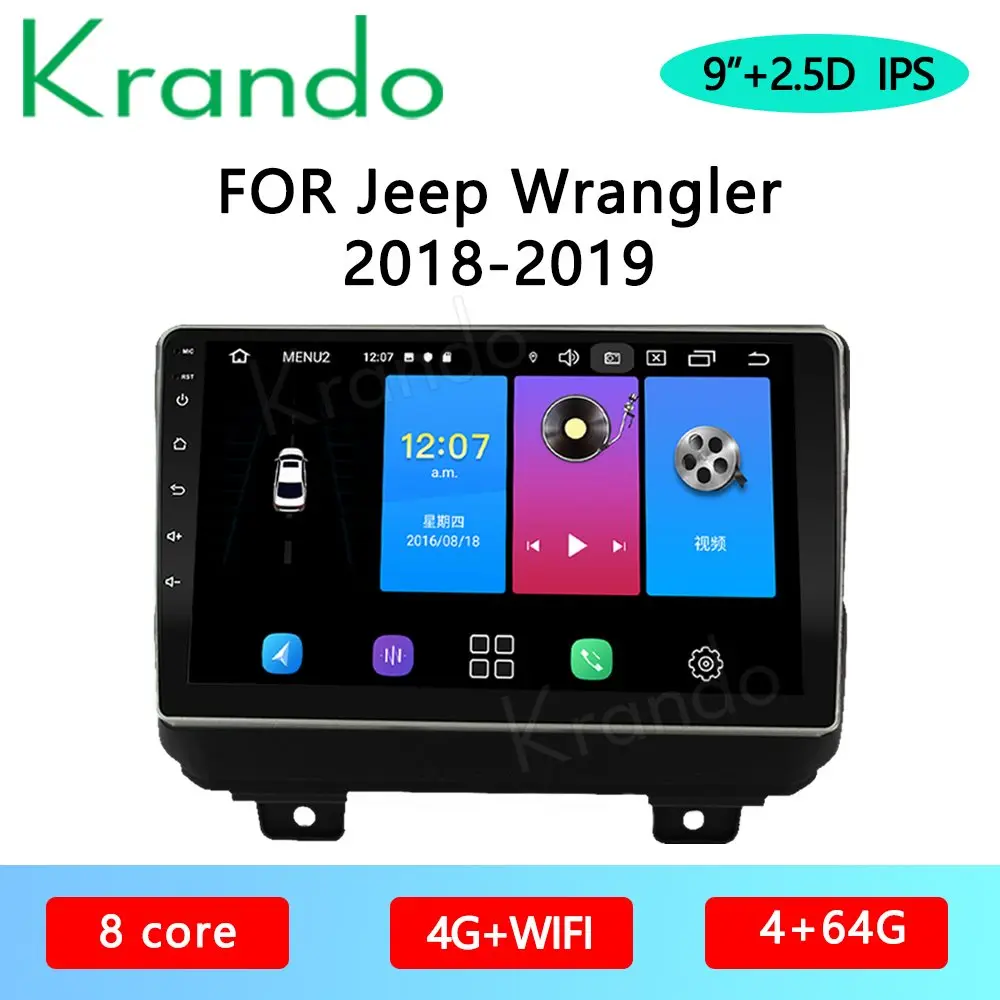 Автомобильный мультимедийный радиоприемник Krando Android 10 0 9 дюймов IPS Full Touch для Jeep