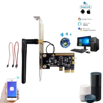 

10PCS EWeLink Mini PCI-e Desktop PC Remote Control Switch Boot Card Wireless WIFI Switch For Computer Work With Alexa Google