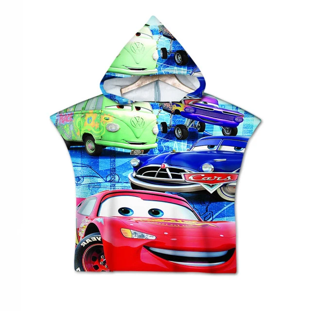 Toalla de Disney Lightning para coche, albornoz de dibujos animados, toalla de playa Coak absorbente suave para niño, 60x60cm (niño) _ - Mobile