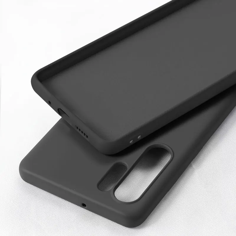 Мягкая накладка из жидкого силикона чехол для samsung Galaxy A10 A20 A30 A40 A50 A70 A20E J4 J6 J8 A6 Note8 9 10 S8 S9 S10 плюс S10e - Цвет: Черный