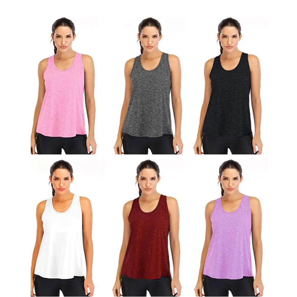 

Summer Womens Sports Gym Racer Back Running Vest Fitness Jogging Yoga Tank Top Female Yoga Shirts Outfits