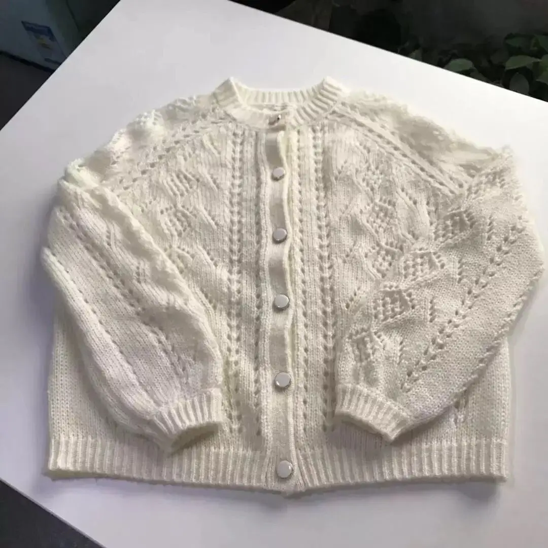 Женский мохер сладкий мягкий кардиган свитер однобортный выдалбливают Pull Top