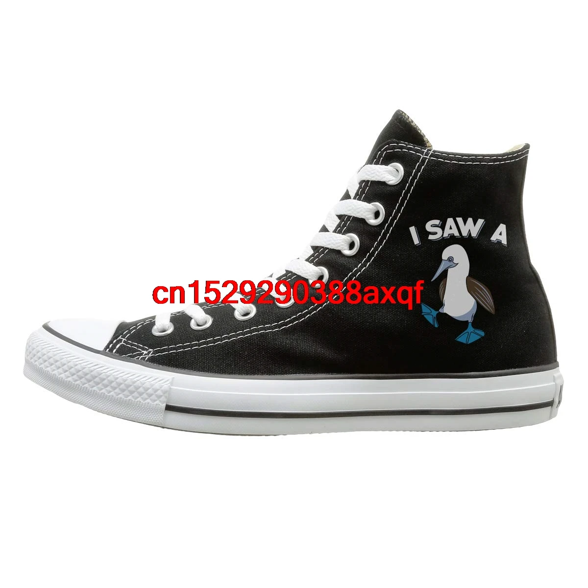 

Canvas Shoes I SAW A (Blue-Footed) Booby Funny Birding Fashion High Top Lace Ups Sport Sneakers For Unisex