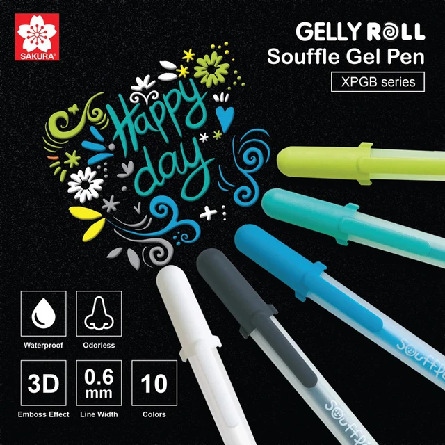  SAKURA Gelly Roll Moonlight 06 Gel Pens - Fine Point Ink Pen  for Journaling, Art, or Drawing - Assorted Fluorescent Ink - Fine Line - 10  Pack