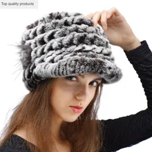 2020 nouvelles femmes tricot lapin fourrure chapeau hiver et automne casquette chapeau décontracté mode dame chapeau LH281(China)