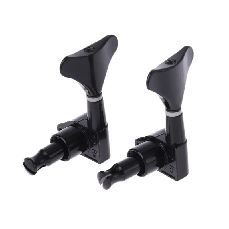  New Black Guitar Sealed Tuners Tuning Pegs Machine Heads 2R2L For 4 String Bass