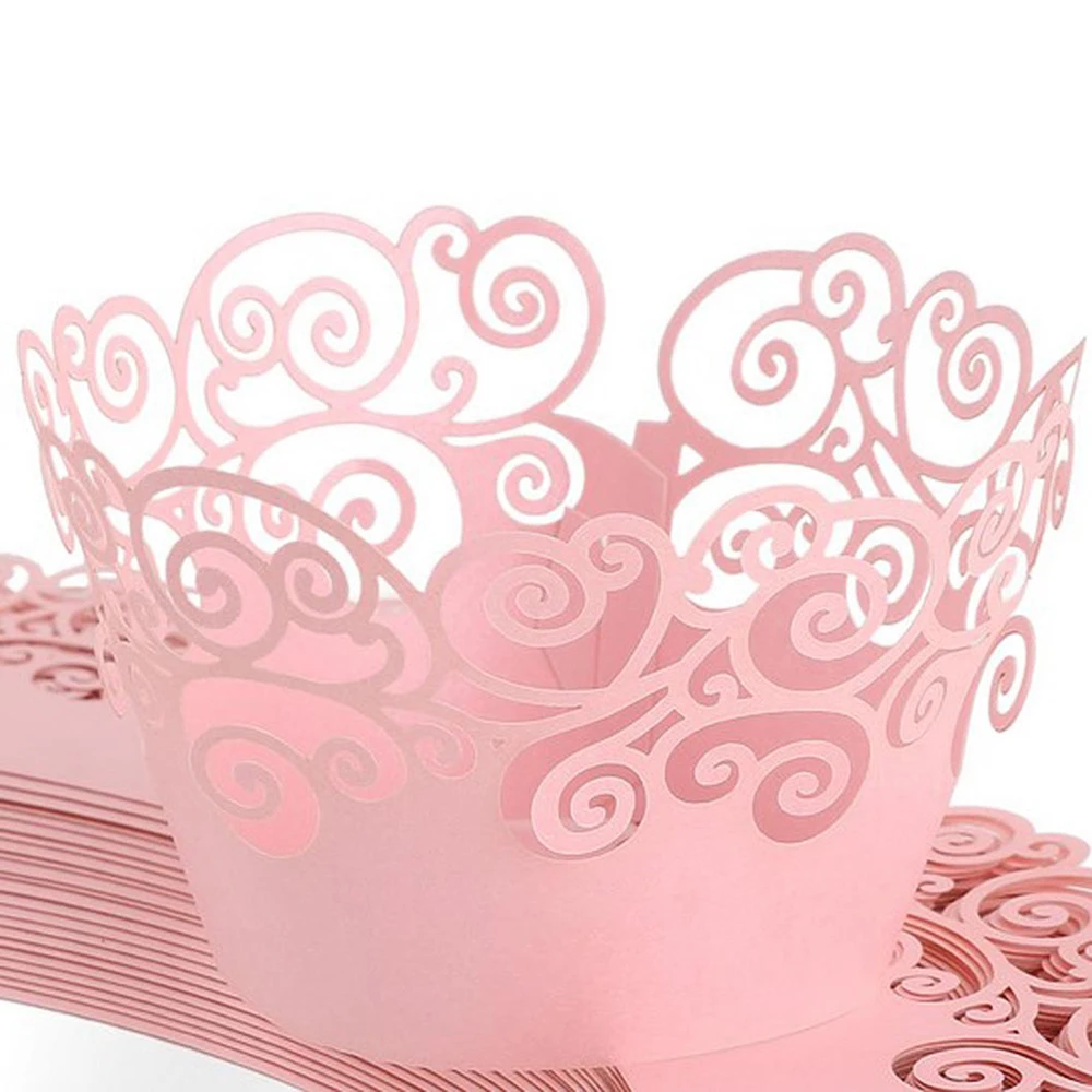 50pcs/lot Little Vine Lace Laser Cut Cupcake Wrapper Liner Baking Cup Hollow Paper Cake Cup DIY Baking Fondant Cupcake