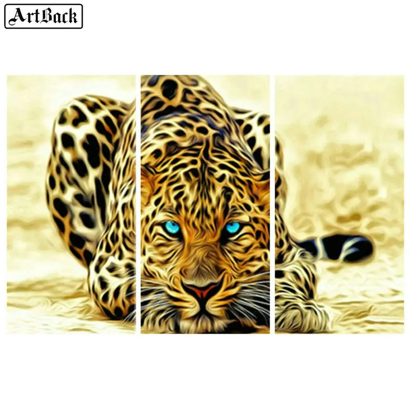 

Full square animal diy 5d diamond painting leopard diamond mosaic 3d round African big cat home decoration