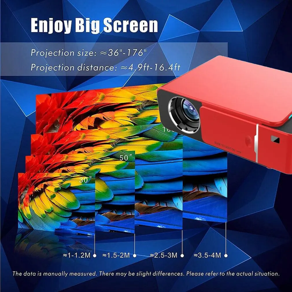  T6 Android 9.0 WIFI Optional 2600lumen 720p HD Portable LED Projector HDMI Support 4K 1080p Home Th