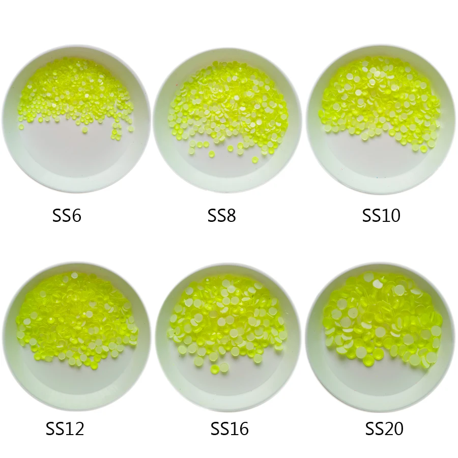 Fluorescence Olive 1440 шт./упак. SS6-SS30 ногтей Стразы плоские с оборота Стразы флуоресценции Цвет стразы ремесла нейл-арта украшения - Цвет: Fluorescence Olive