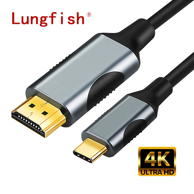 Lungfish usb c к hdmi 4K type C к HDMI кабель адаптер Thunderbolt 3 для huawei mate 30 Pro MacBook Pro адаптер usb type-C HDMI