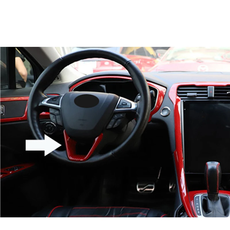 Углеродное волокно Цветной Автомобильный руль наклейка авто Интерьер самоклеящаяся отделка наклейка s для Ford Fusion Mondeo 2013- C1431