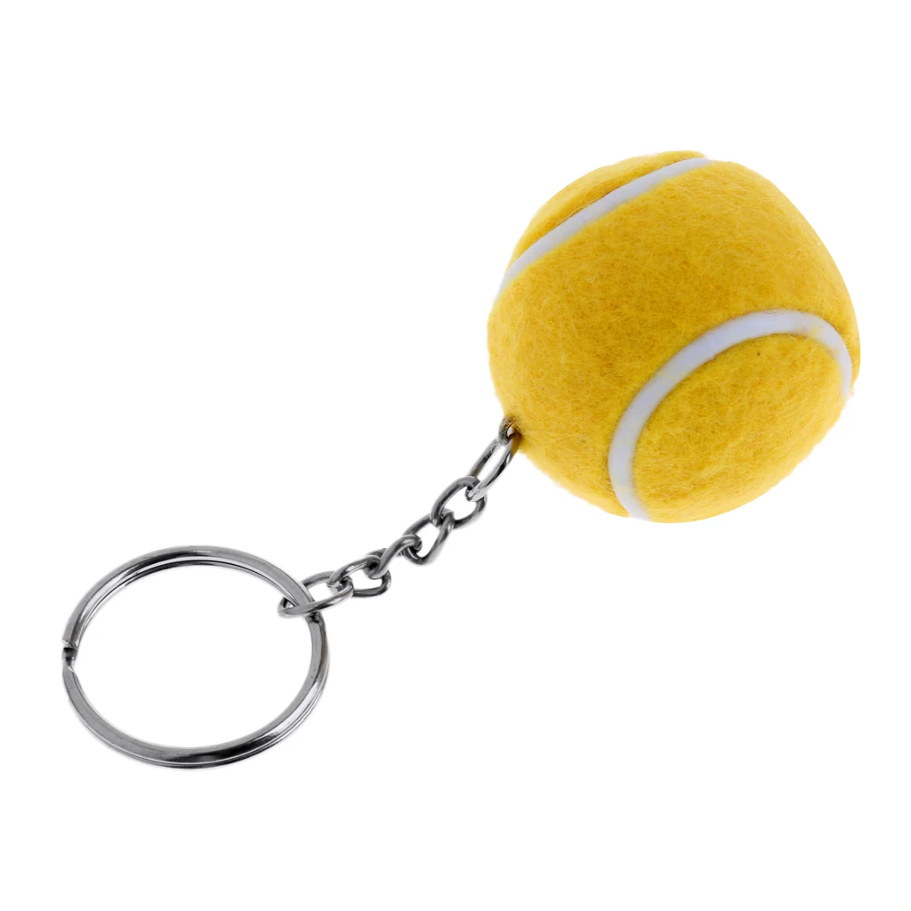 Novelty Mini Tennis Ball Key Chain Keychain Metal Key Ring Keyring for bag backpack Key Chains