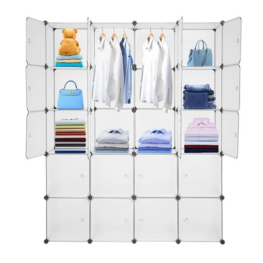 

20 Storage Cube Organizer Plastic Cubby Shelving Drawer Unit DIY Modular Bookcase Closet System Cabinet with Translucent