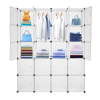 

20 Storage Cube Organizer Plastic Cubby Shelving Drawer Unit DIY Modular Bookcase Closet System Cabinet with Translucent