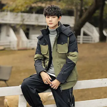 

Men's cotton-padded clothes 2020 Autumn winter new work clothes pocket cotton-padded clothes casual youth men's wear