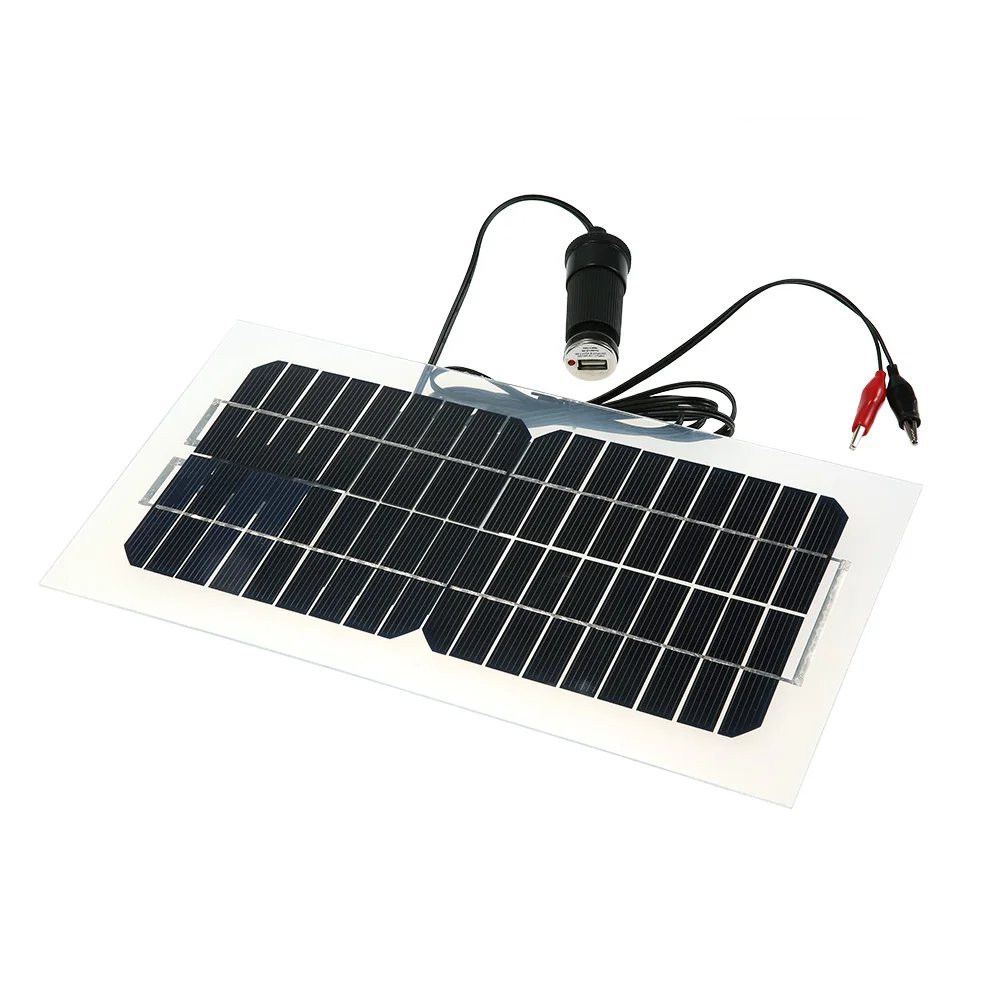 Солнечная панель 18V 5,5 W 31,5x16,5x0,15 CM Полу Гибкая батарея зарядное устройство для автомобиля с кабелями