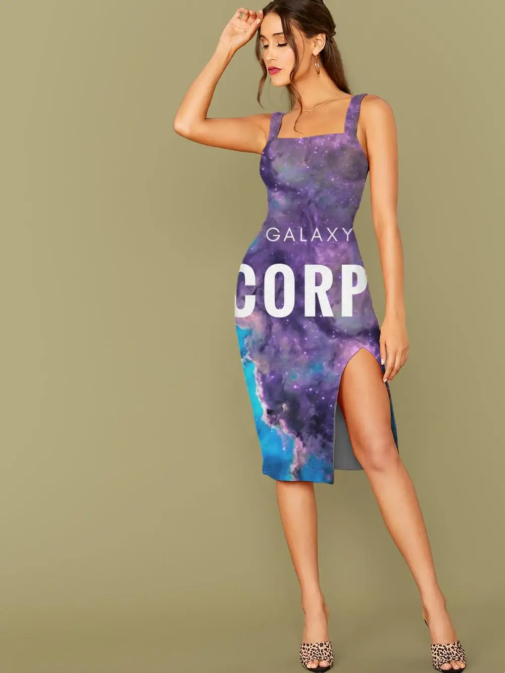 

3D Dress Scorpio Dresses Women Galaxy 3d Print Nebula Sundress Colorful Side Slit Dresses Womens Clothing Summer Beach Boho
