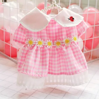 

New Pet Dog Spring and Summer Princess Small and Medium-sized Dogs Clothes Pink Ladybug Princess Dress
