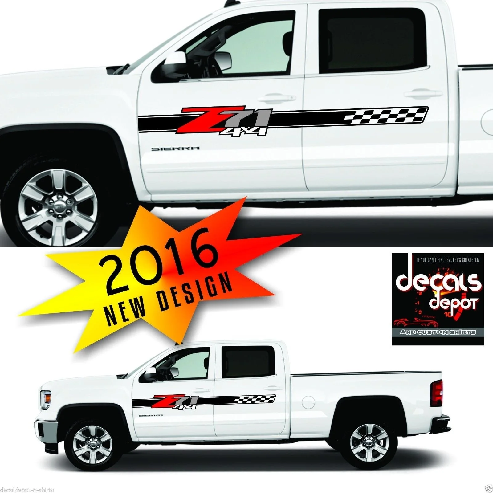 Для Chevy Silverado GMC Sierra 1500 4x4 Z71 внедорожные наклейки Полосы Виниловые наклейки