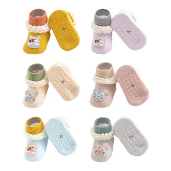 

Winter New Kids Socks Thickened Warm Baby Girls Tube Socks Non-slip Baby Floor Socks Terry Newborn Socks