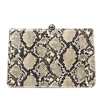 

New Arrival Women Python Clutch Square Wallet Handbag Fashion Lady Snake Pattern Purse Messenger Bags