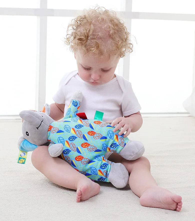 Новорожденный этикетка Baby ручная игрушка детская соска для сна детская игрушка-погремушка куклы для детей с рисунками животных из мультфильмов; подарок на день рождения