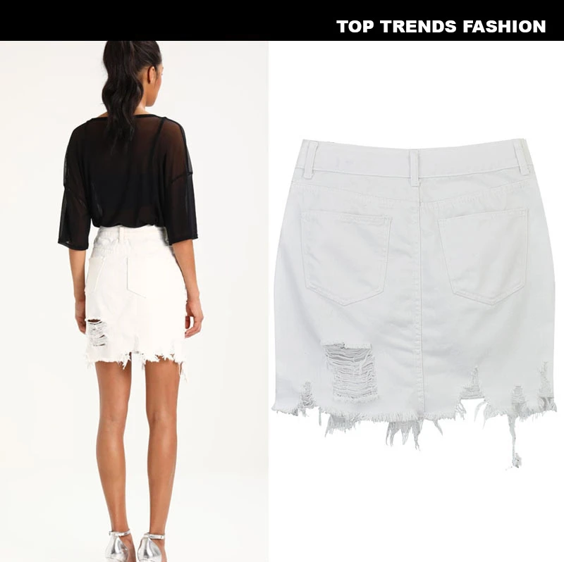 Новые джинсы с высокой талией Женская юбка сумка бедра юбка чистый белый неправильная одежда кисточкой Весна и Лето Популярная дикая сексуальная юбка K005