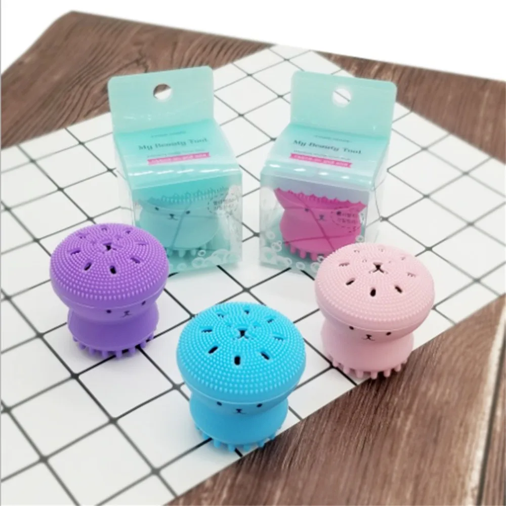 

Lovely Cute Animal Small Octopus Shape Silicone Facial Cleaning Brush Deep Pore Cleaning Exfoliator Face Washing Brush Skin Care