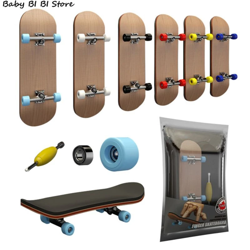 1Set Finger SkateBoard Wooden Fingerboard Toy Professional Stents