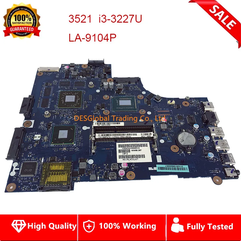 

CN-00FTK8 00FTK8 For Dell inspiron 3521 5521 Laptop motherboard I3-3227U CPU VAW00 LA-9104P Mainboard Fully Tested Fast Shipping