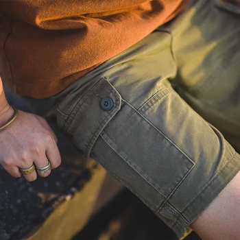

2020 New Army Military Olive Green Twill Cargo Shorts With Adjustable Waist Multi-Pocket