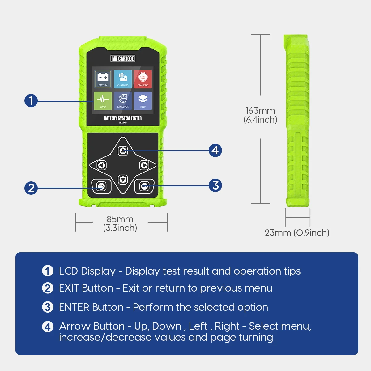 B200 auto battery tester details