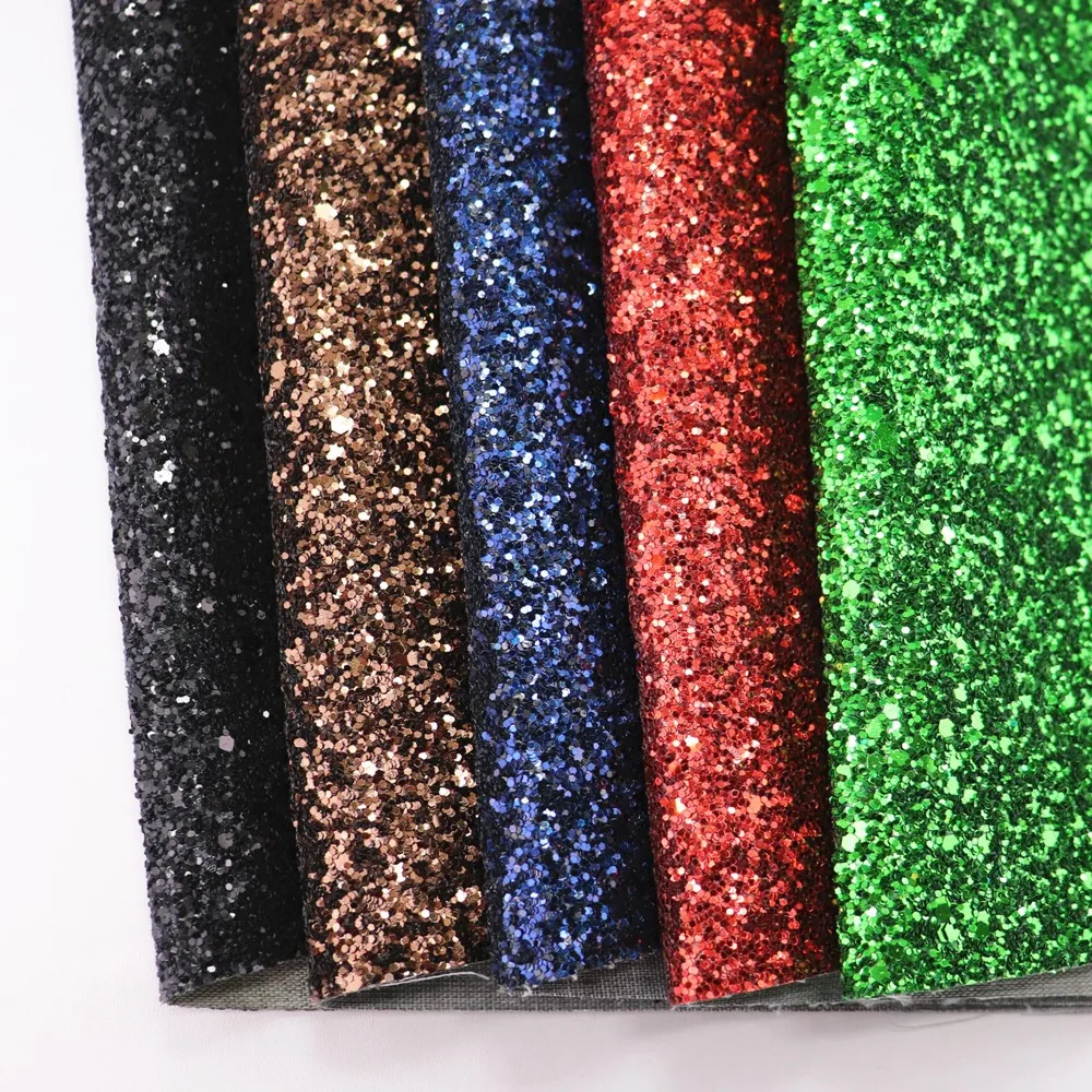 Solid Glitters Fabric Faux Leather for Bows Earring DIY Material F0013