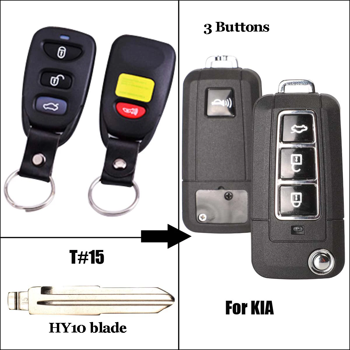 Jinyuqin 2/3/4 кнопки изменение флип ключ складной корпус автомобильного ключа дистанционного управления для KIA Sportage Sorento Форте CERATO брелок для ключей чехол - Цвет: 4 Buttons HY10