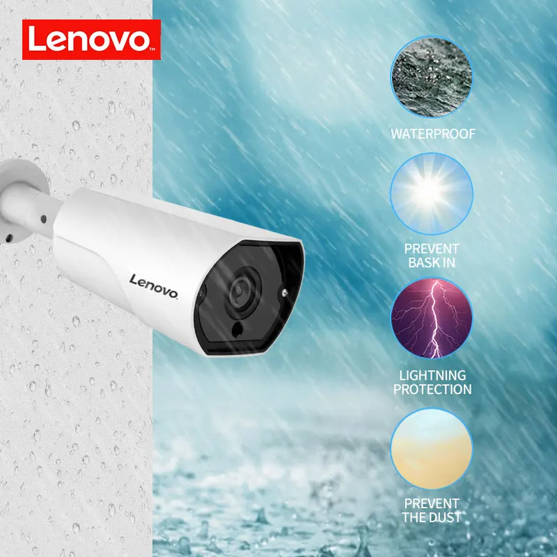 LENOVO 2CH 1080P POE NVR Kit 2.0MP HD камера видеонаблюдения системы безопасности аудио монитор ip-камера P2P уличная система видеонаблюдения