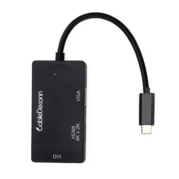 

For Macbook Notebook Type C To Dvi/ Hdmi 4K/Vga Three-In-One Extension Cable
