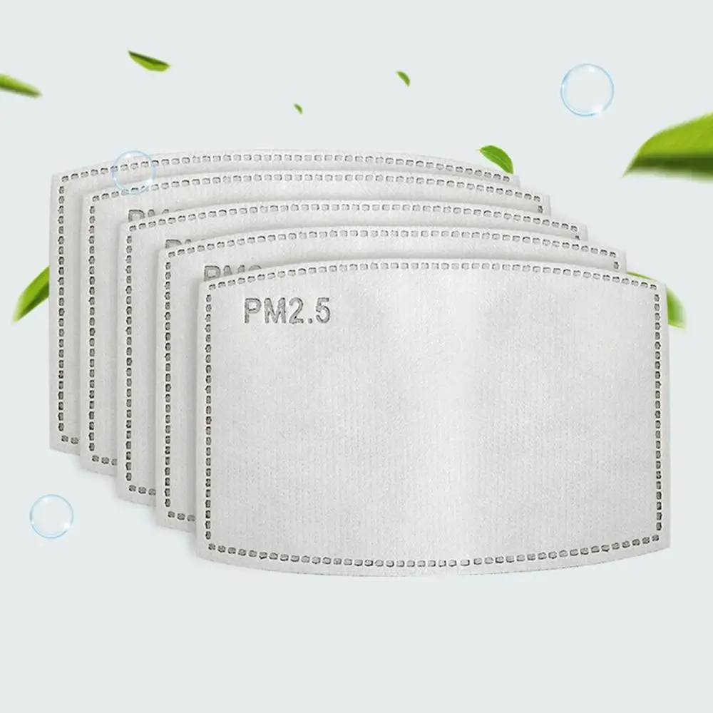 

HOT Pm2.5 Filter 5 Layers Protective Filter Activated Carbon Mask Filter 3D Fitting Design Breathable Filtration 100 Pcs