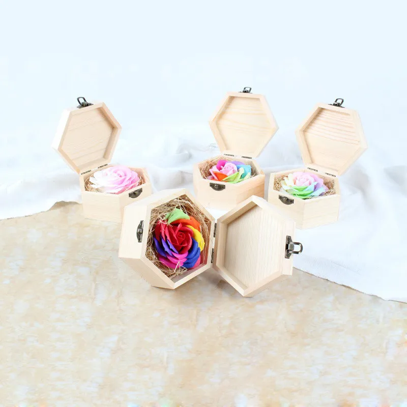 Wholesale 15 Style Colorful Preserved Roses with Wood Gift Box Roses Artificial Flowers New Year Gifts for Girls Dropshipping