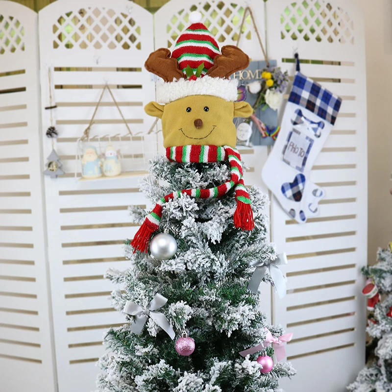 Snowman Tree Topper Non-Woven Celebration Indoor Gift Christmas Tree Decoration Cartoon Ornament Festival Lovely Home Xmas