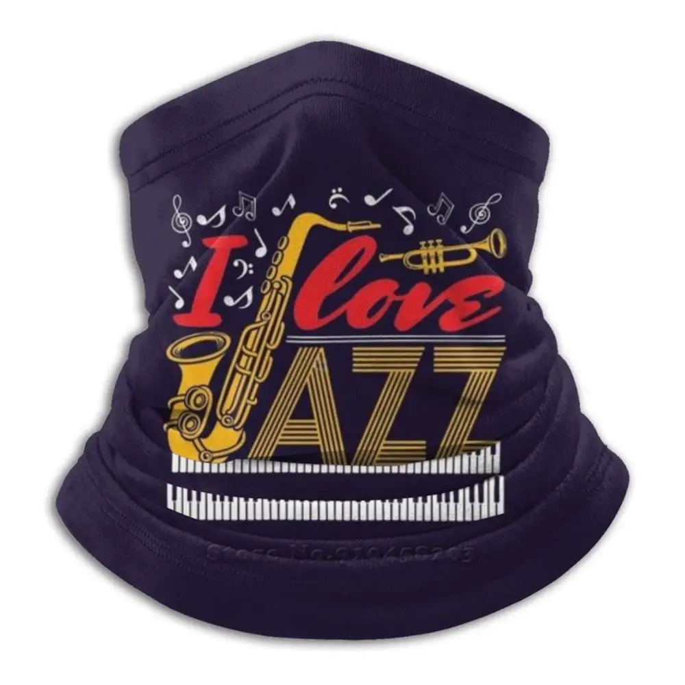Шарф-Бандана I Love Jazz мягкая флисовая маска для лица и шеи |