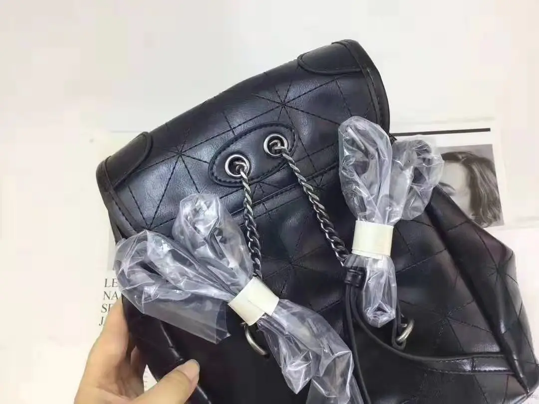 Backpack2020 два плеча рюкзак Кольцо Цепь пачка Рот Мягкий мешок женщины