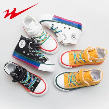 

2020 Spring New Style Children Canvas Boys Girls Casual Shoes Hight-top Toddler Boy Sneakers Big Kids Canvas Star Sneakers