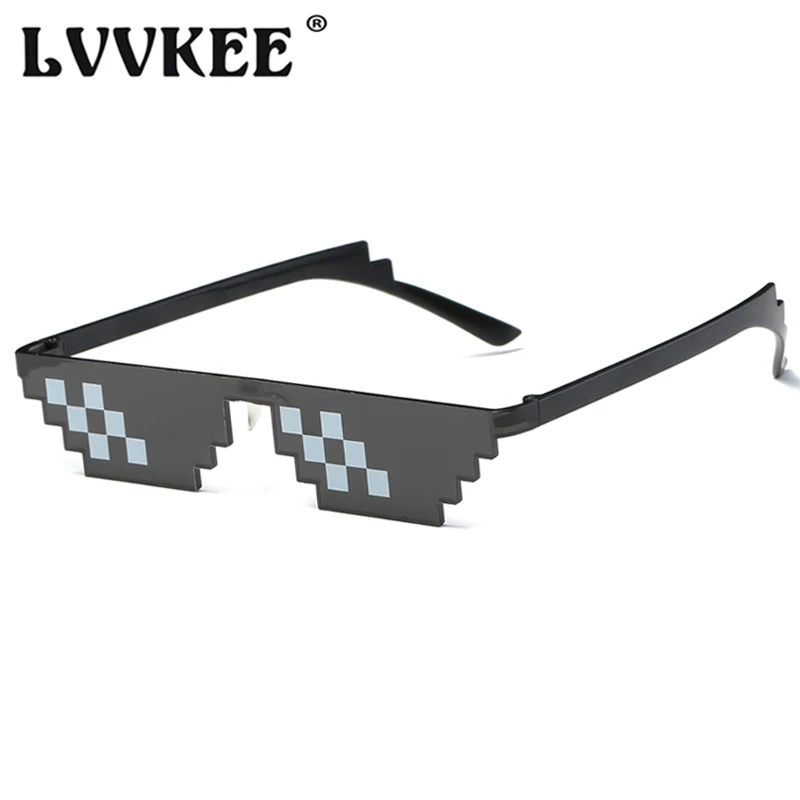 Нови горещи продавани класически слънчеви очила Thug life Deal With It Rectangle Men 8 bits Mosaic Pixel Sun Glasses For Women Lunette De Soleil